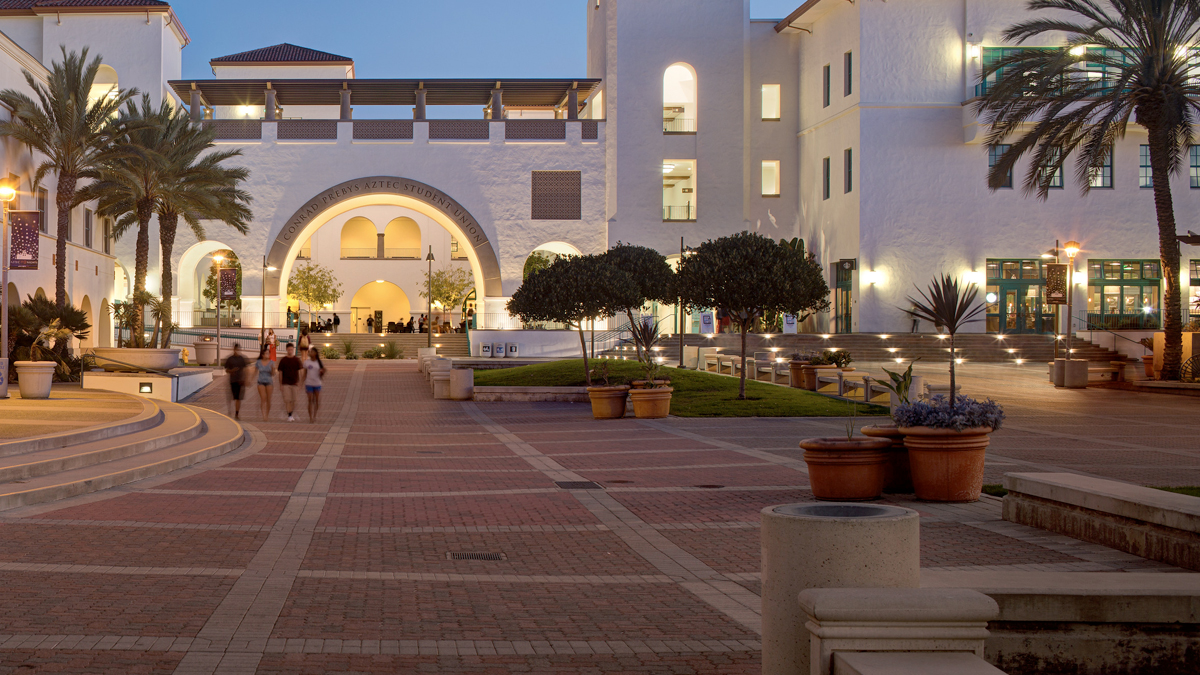 Student union at sunset